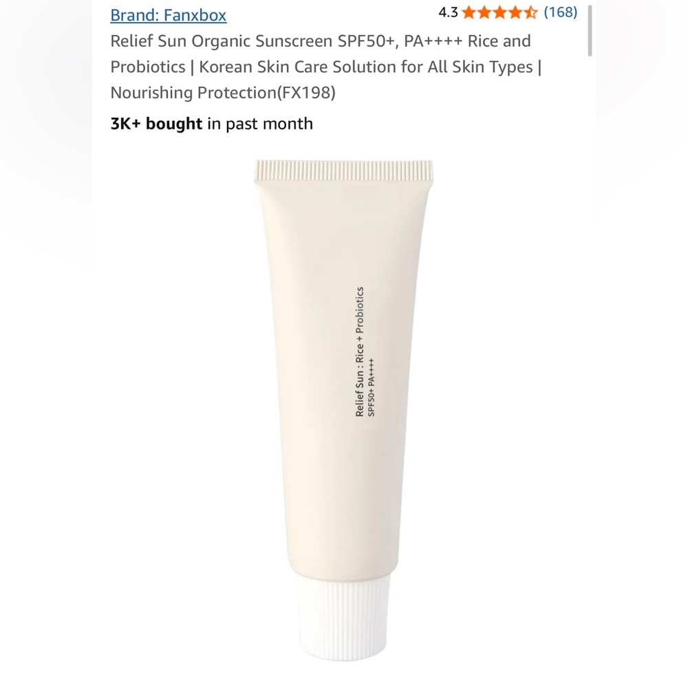 NIB 3 Box Bundle: Korean Sunscreen Rice + Probiotics SPF50+ PA++++ Cream
